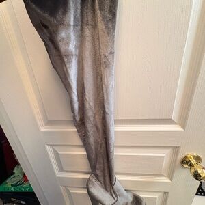 Rouge! Metallic Gray Over the Knee Boots